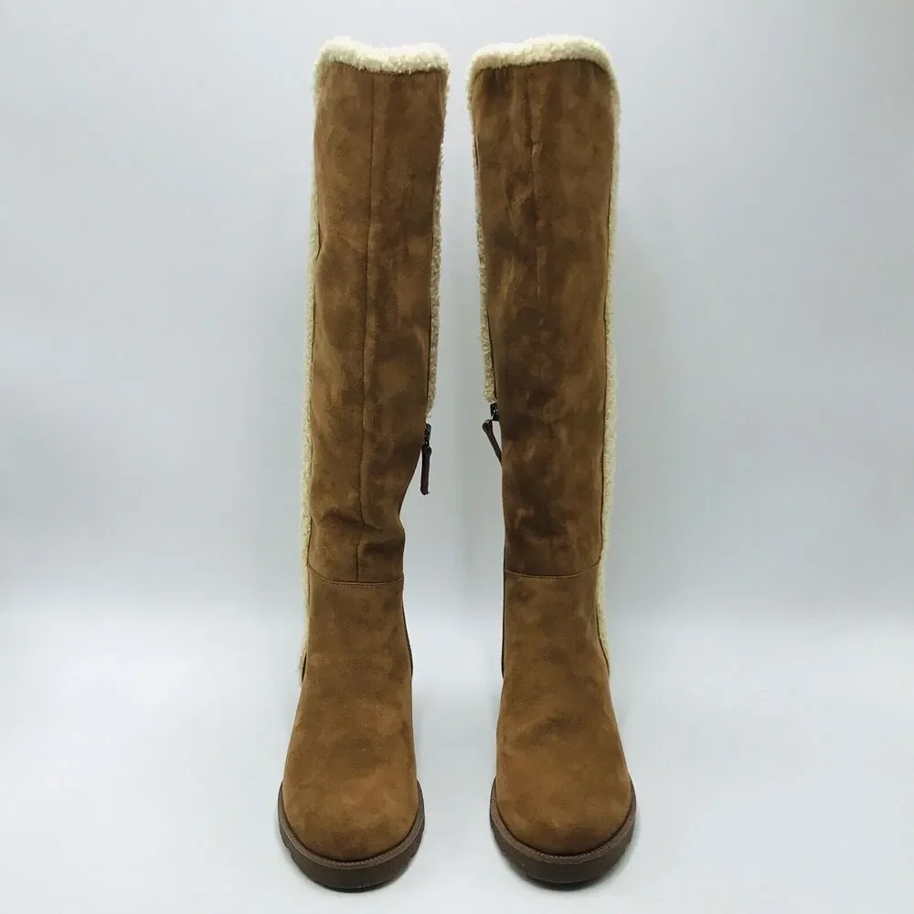 Dr Scholls Women's 6M Talia Boots Knee High Brown Faux Suede Comfort